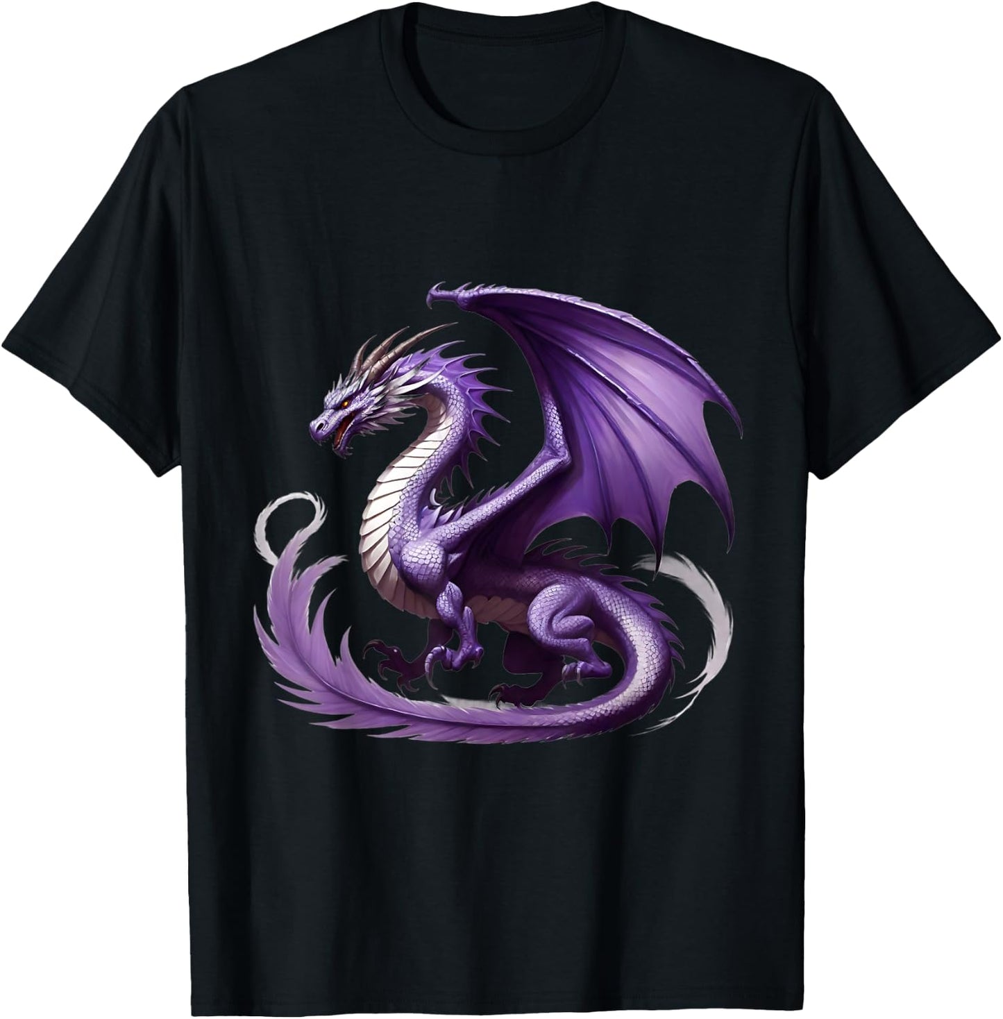 Flying Mythical Creature Cool Dragon Flame-Spewing Dragon T-Shirt - T-Shirt | Black