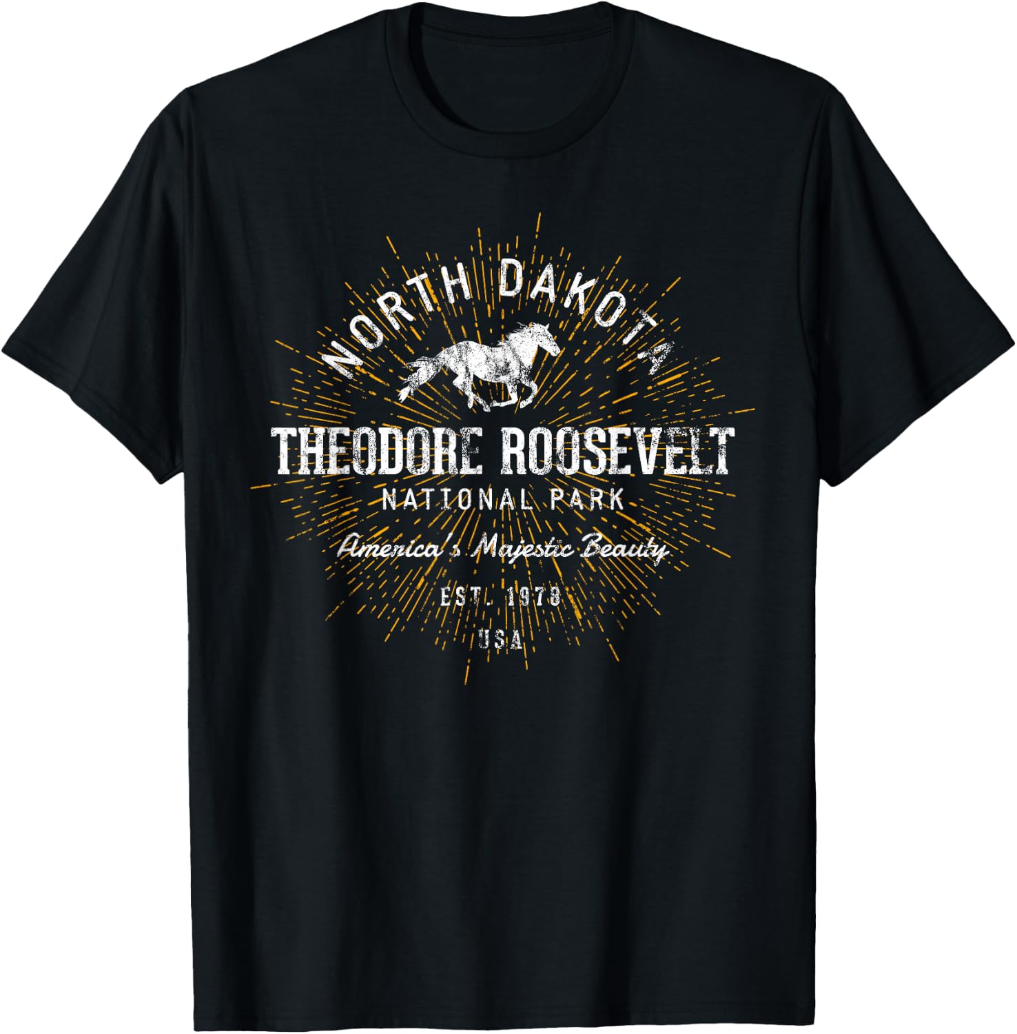 Vintage Theodore Roosevelt National Park T-Shirt - T-Shirt | Black