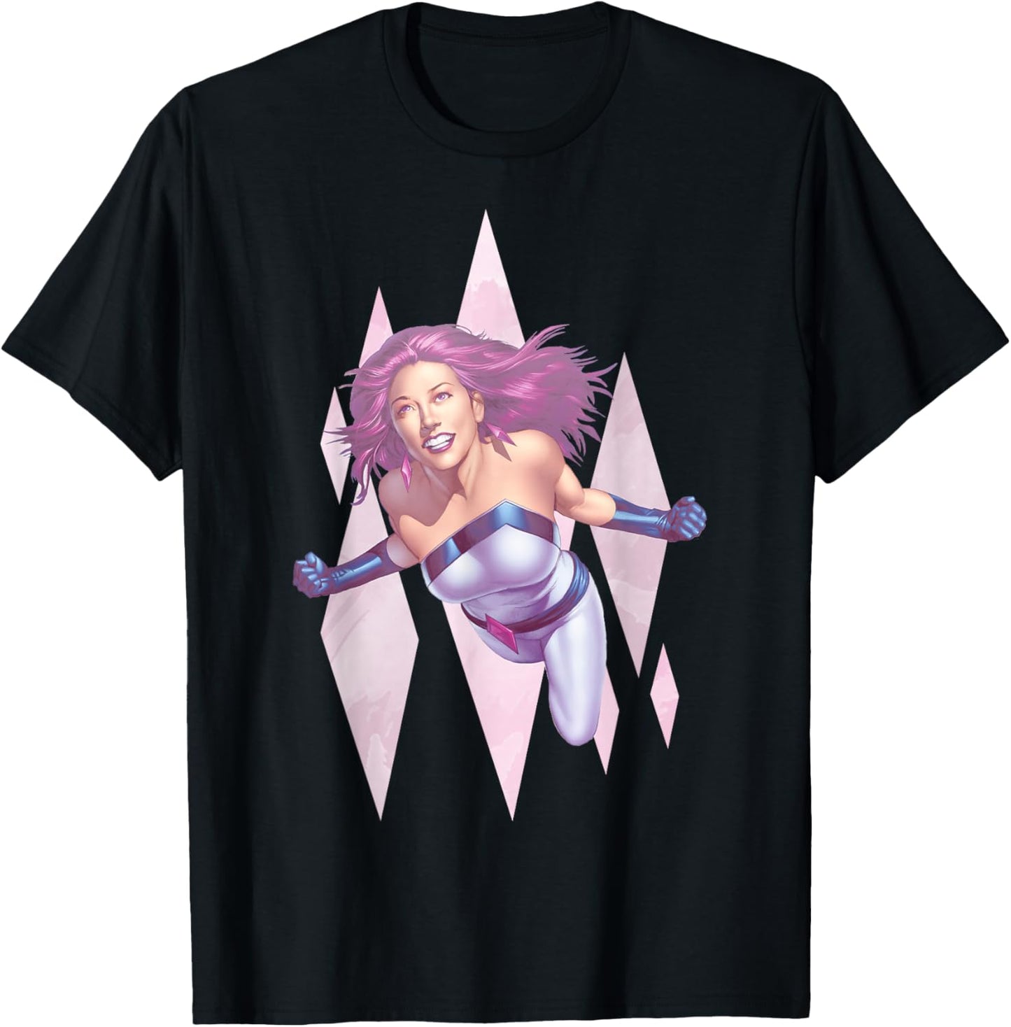 Marvel Jewel Jessica Jones In Flight Diamond Graphic T-Shirt - T-Shirt | Black
