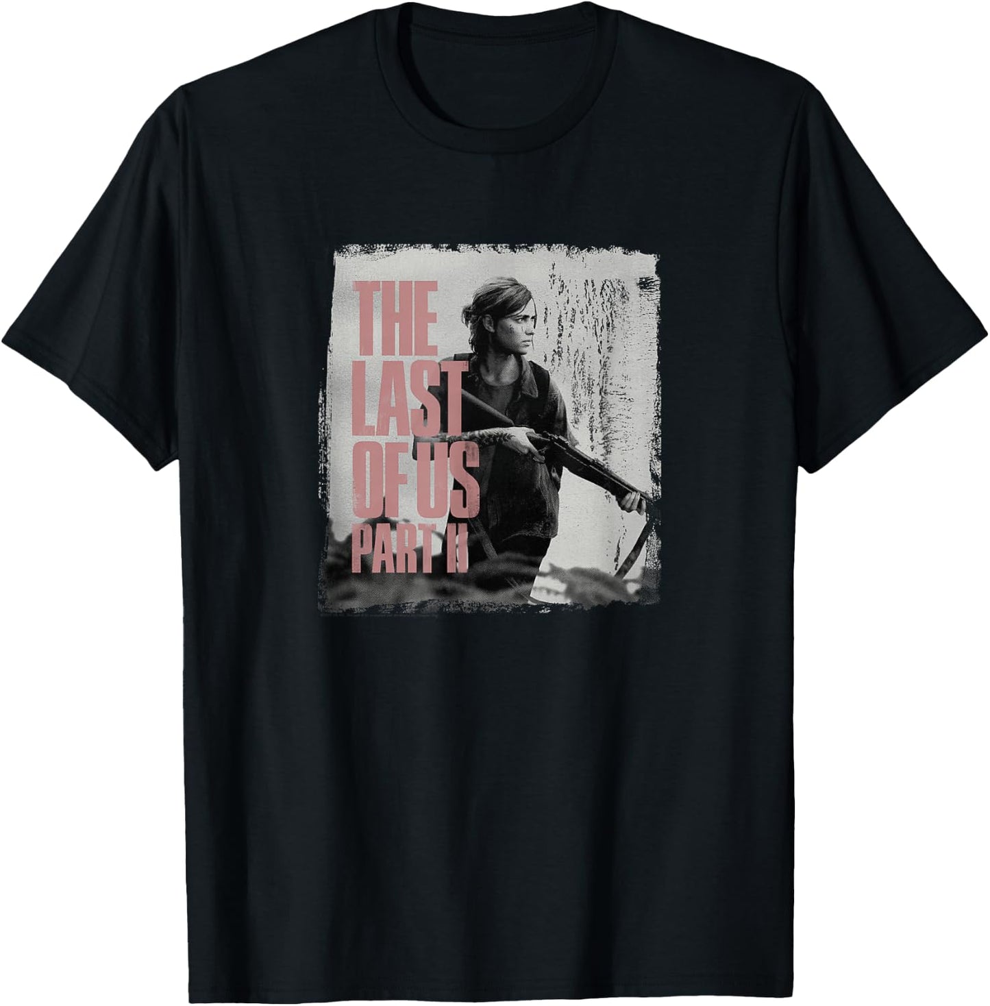 The Last of Us" Ellie & Rifle - Black, Classic Fit, Adult, Short Sleeve T-Shirt - T-Shirt | Black