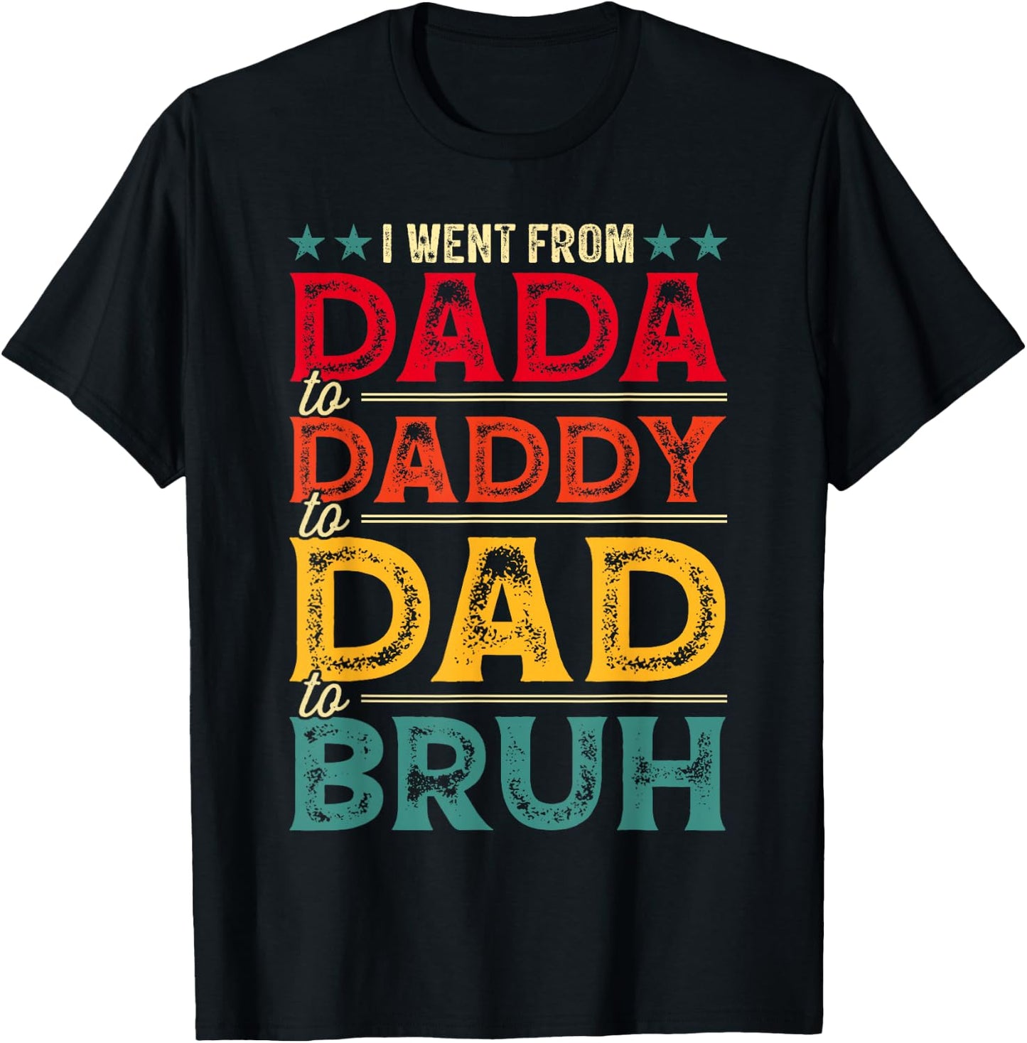 Funny Dad Evolution Dada Daddy Dad Bruh Father's Day Men T-Shirt - T-Shirt | Black