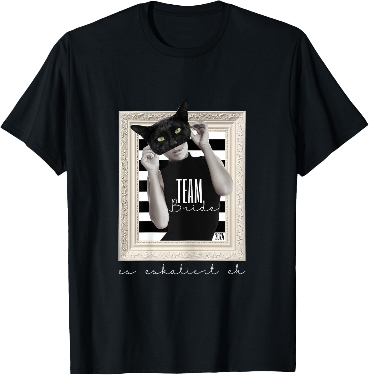 Schärpe Team Bride Katze elegant Junggesellenabschied Frauen T-Shirt - T-Shirt | Black
