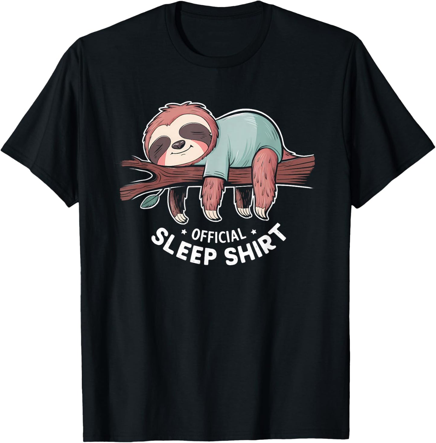 Official Sleep Shirt Sloth Pajamas Nightgown T-Shirt - T-Shirt | Black