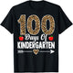 100 Days of Kindergarten Leopard 100th Day Of School T-Shirt - T-Shirt | Black