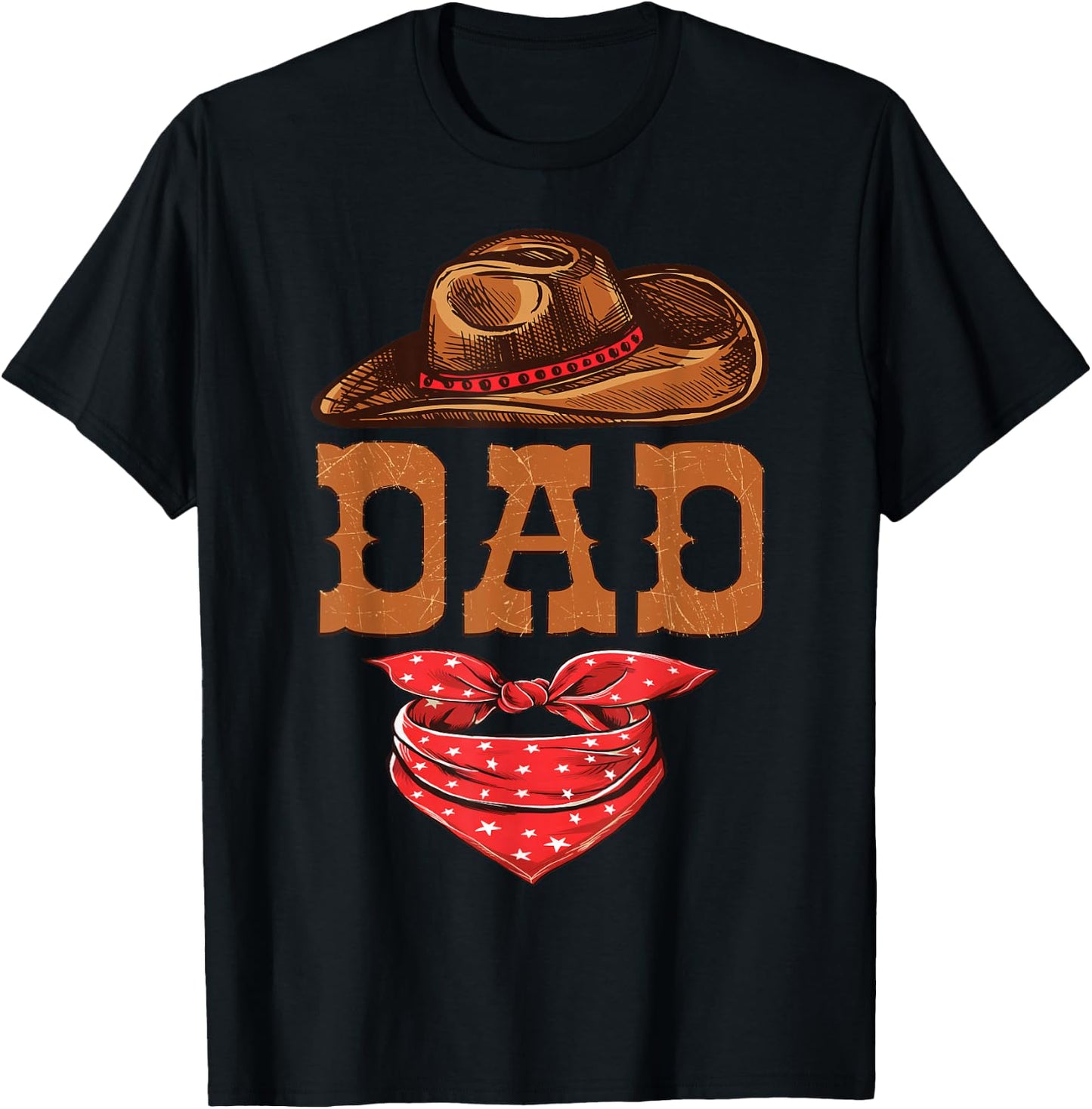 Dad Western Birthday Cowboy Cowgirl Family Matching T-Shirt - T-Shirt | Black