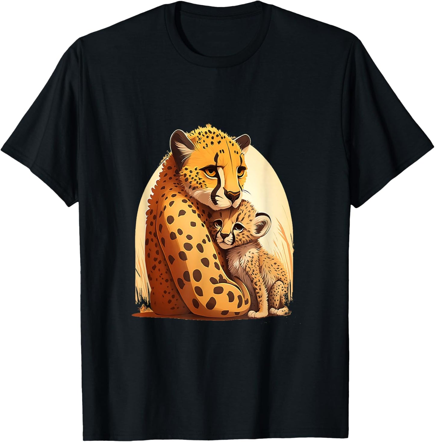 Zookeeping Mother Animal Lover Mom And Baby Cheetah T-Shirt - T-Shirt | Black
