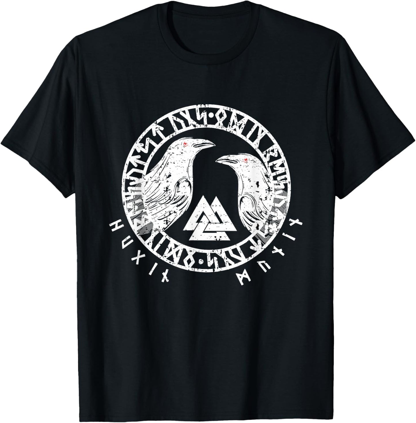 Vegvisir Ravens Odins Hugin and Munin T-Shirt - T-Shirt | Black