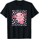 Cute Pink Axolotl Kawaii Axolotl Lover Women Girls Kids T-Shirt - T-Shirt | Black