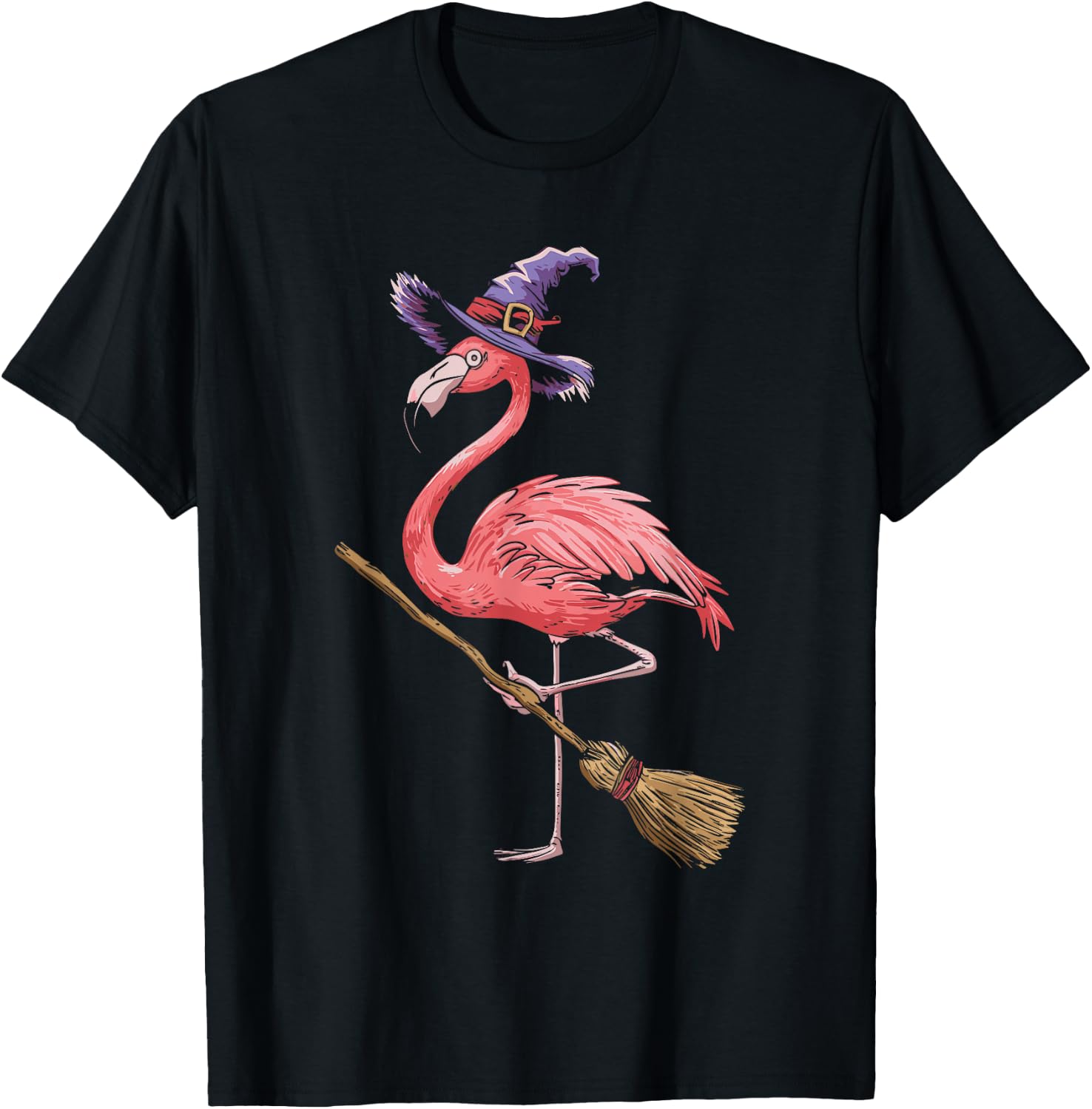 Flamingo Witch T-Shirt - T-Shirt | Black