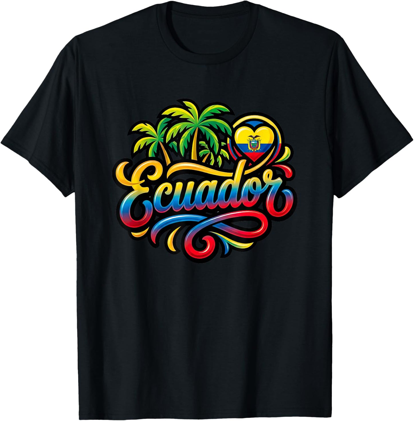 Ecuador Souvenir Ecuadorian Travel Ecuatoriano Graphic T-Shirt - T-Shirt | Black