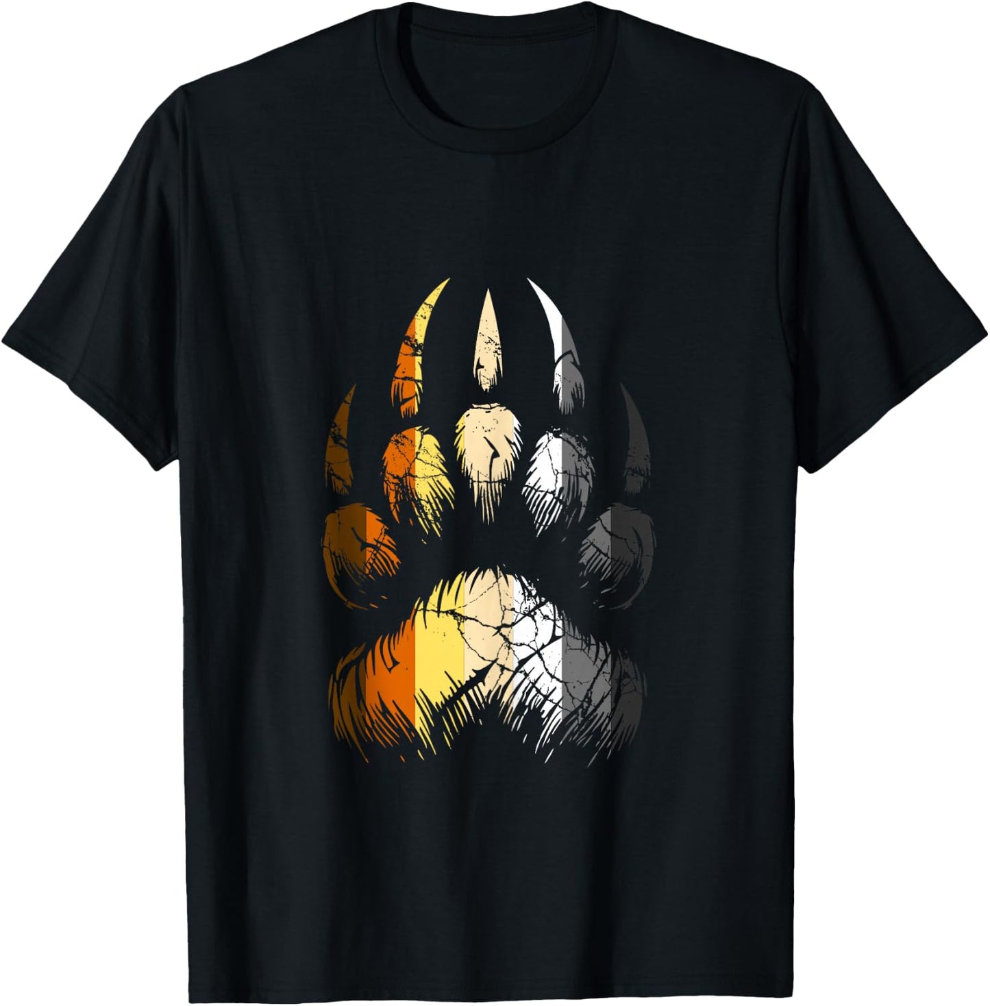 Bear Pride Paw Print Gay Men LGBT Bear Flag T-Shirt - T-Shirt | Black