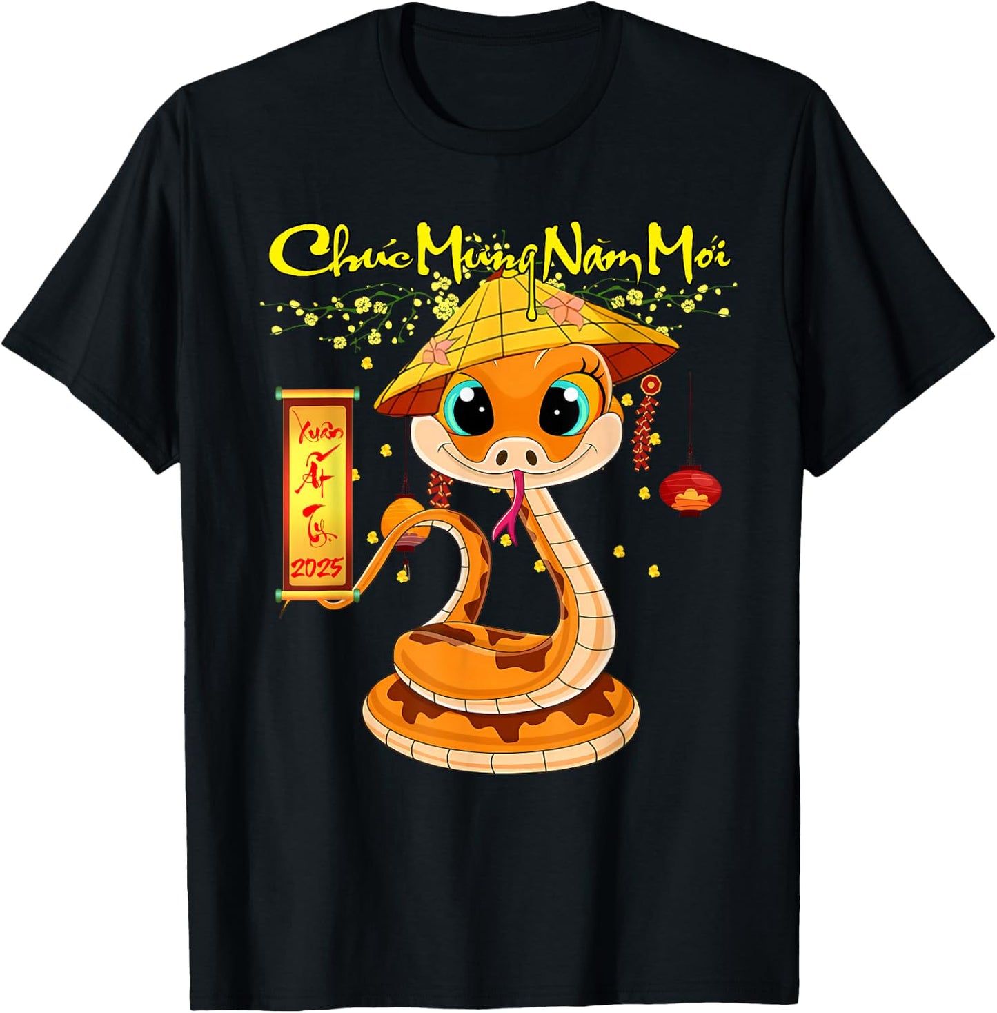 Tet 2025 Chuc Mung Nam Moi Happy Lunar New Year Vietnamese T-Shirt - T-Shirt | Black