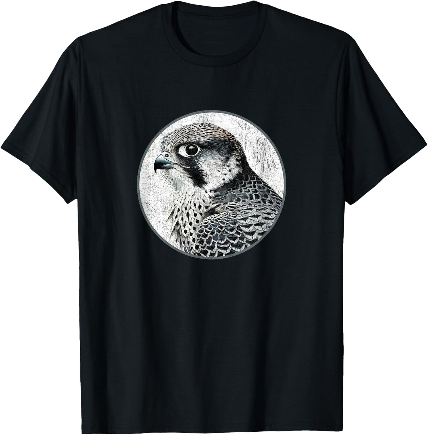 Colorful Retro Peregrine Falcon Design by Bird Fan T-Shirt - T-Shirt | Black