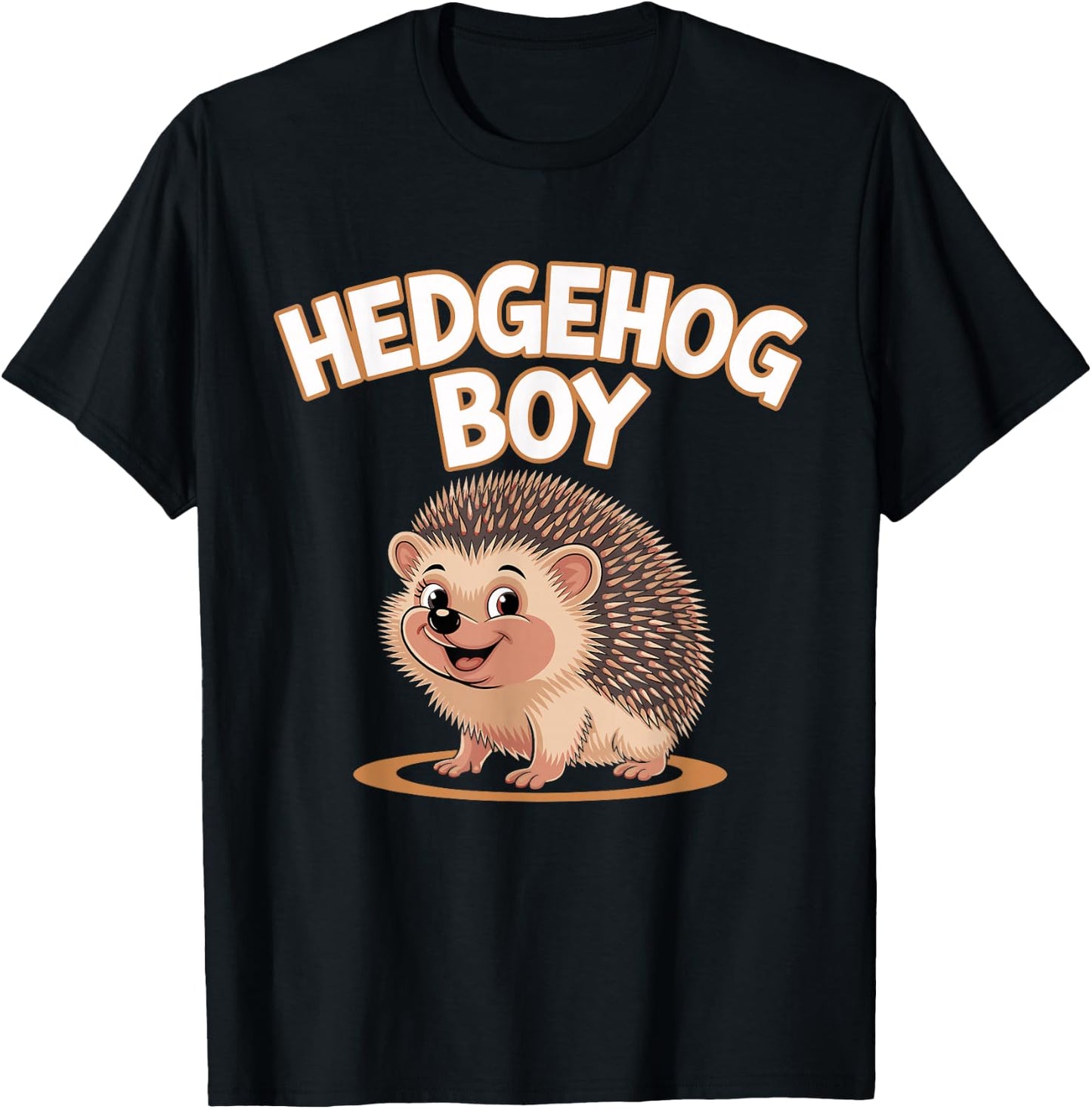 Hedgehog Boy | Childrens Apparel | Youth Kids Boys Hedgehog T-Shirt - T-Shirt | Black