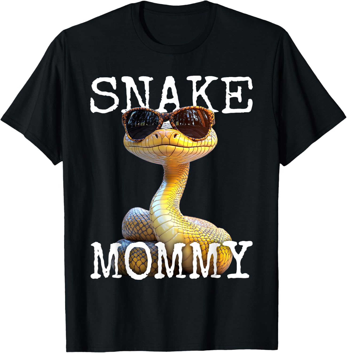 Snake Mommy Mama Schlange Muttertag Mom Süße Schlangen T-Shirt - T-Shirt | Black