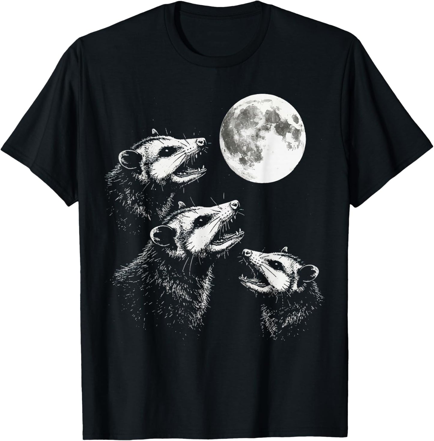 Opossum Howling At Moon T-Shirt - T-Shirt | Black