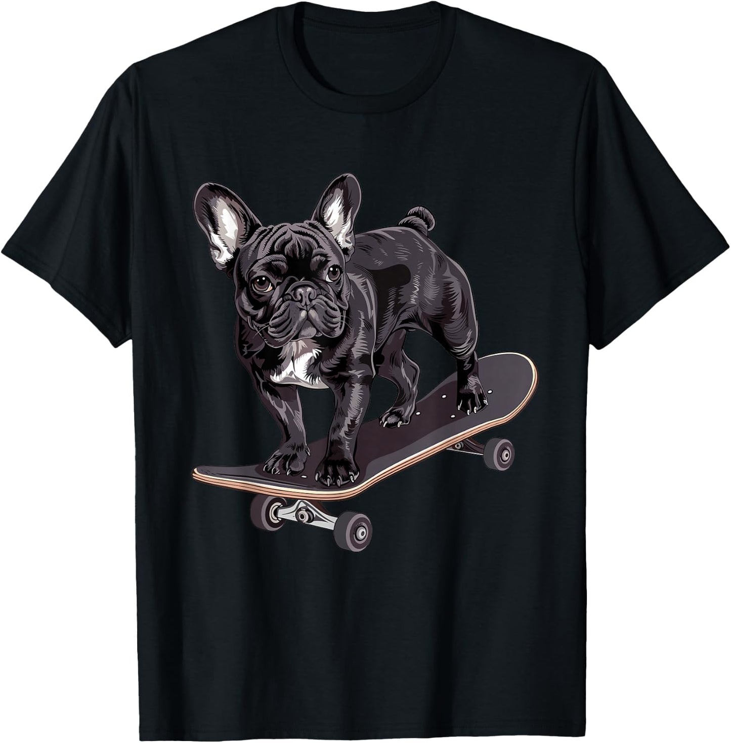French Bulldog skateboard T-Shirt - T-Shirt | Black