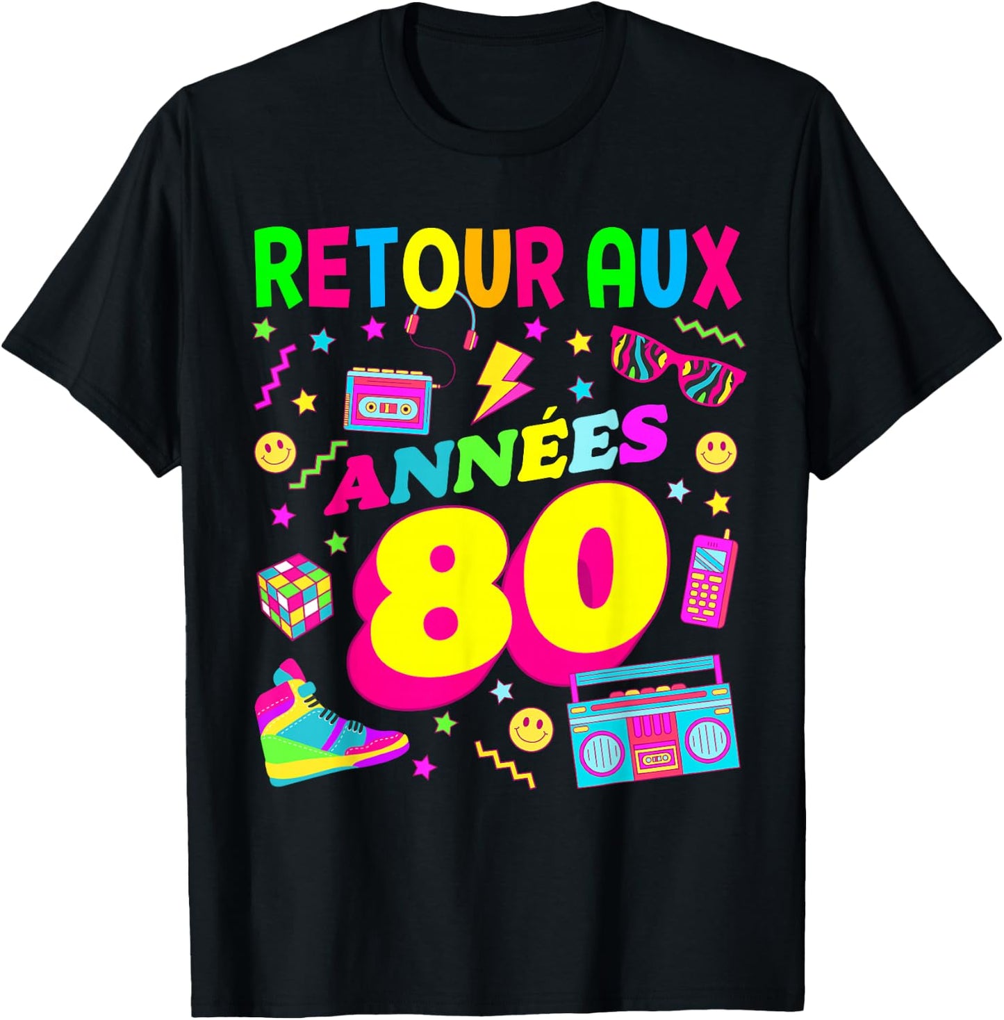 Party 80s Birthday Party 80s Retro Style T-Shirt - T-Shirt | Black