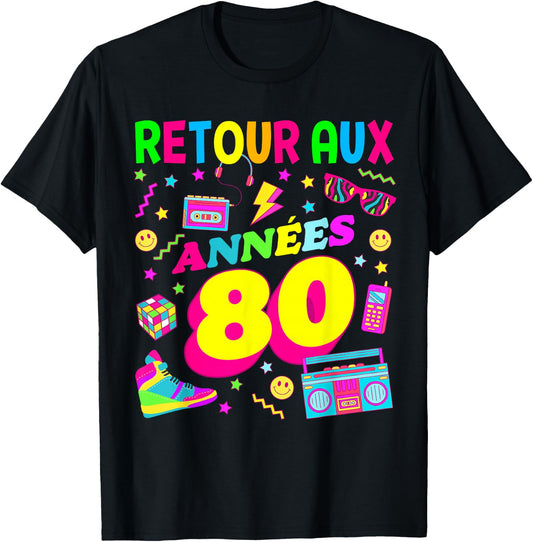 Party 80s Birthday Party 80s Retro Style T-Shirt - T-Shirt | Black