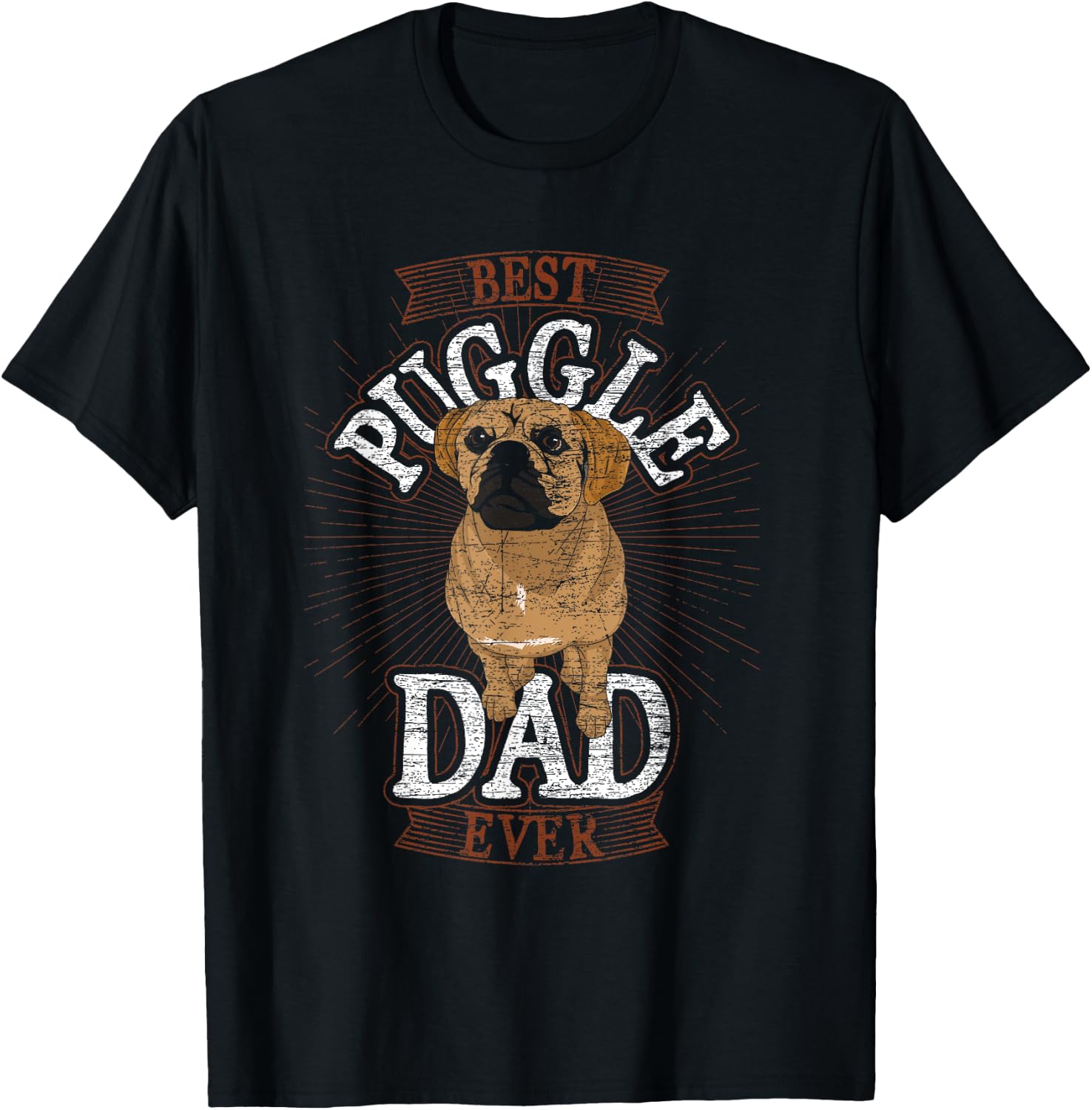 Animal Puggle Dad Dog Dad Fathers Day Dog Lover Pet Puggle Men Women Kids T-Shirt - T-Shirt | Black