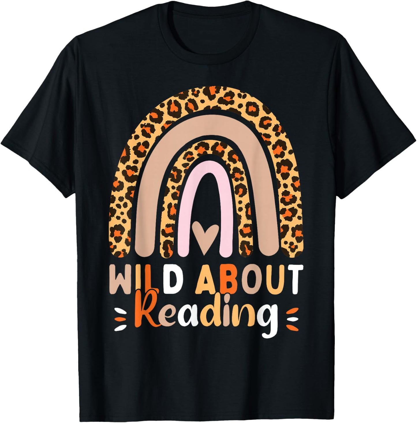 Leopard Teacher Wild About Reading Books Reader Librarian T-Shirt - T-Shirt | Black