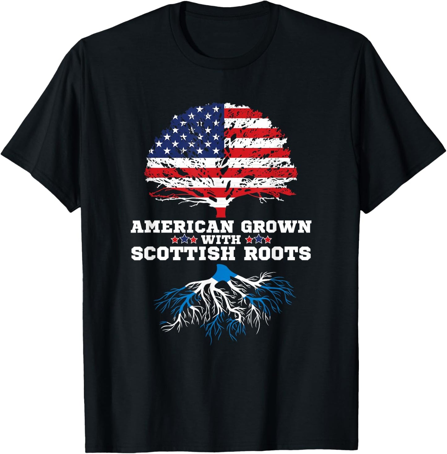 Scotland Roots American Grown Scottish Roots T-Shirt - T-Shirt | Black