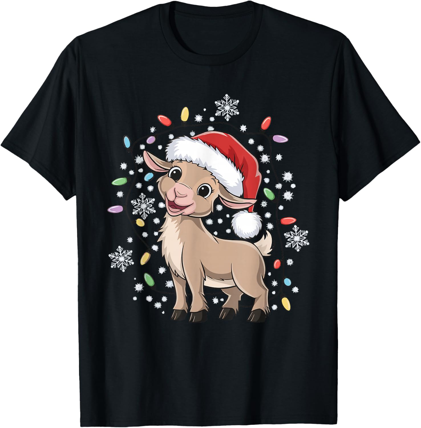 Goat Christmas T-Shirt - T-Shirt | Black
