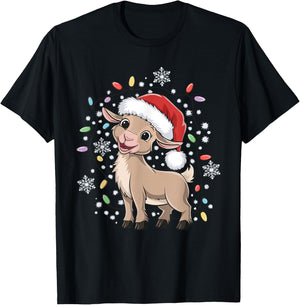 Goat Christmas T-Shirt - T-Shirt | Black