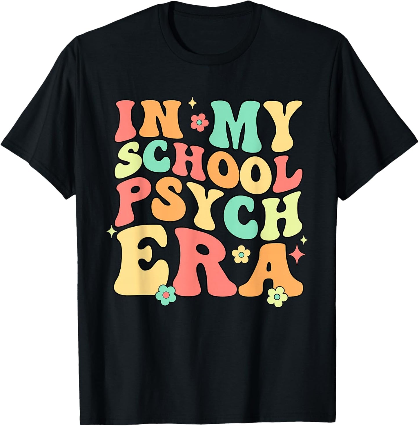 In My School Psych Era Psychologist Psychology Retro Groovy T-Shirt - T-Shirt | Black