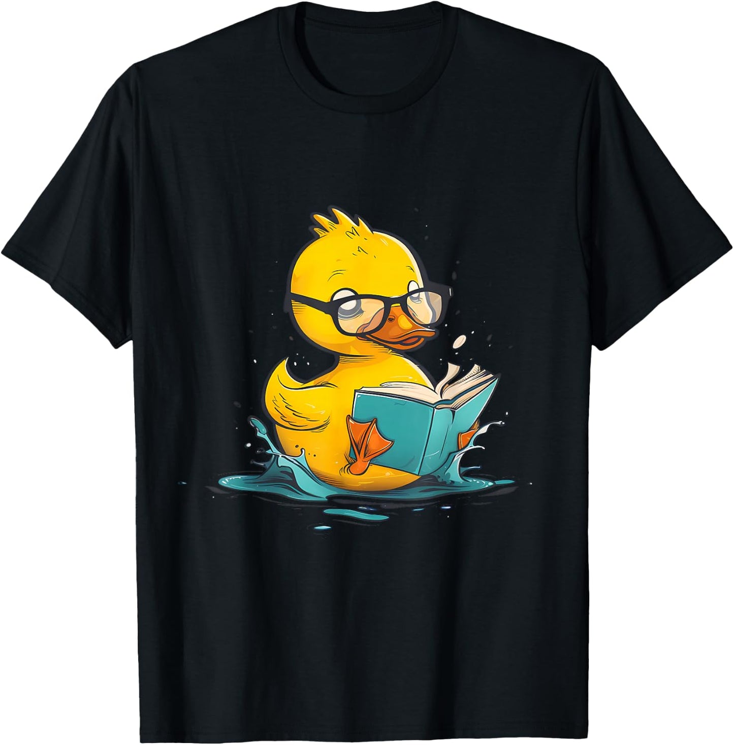 Rubber Duck Reading Book Reader Books Rubber Duckie T-Shirt - T-Shirt | Black
