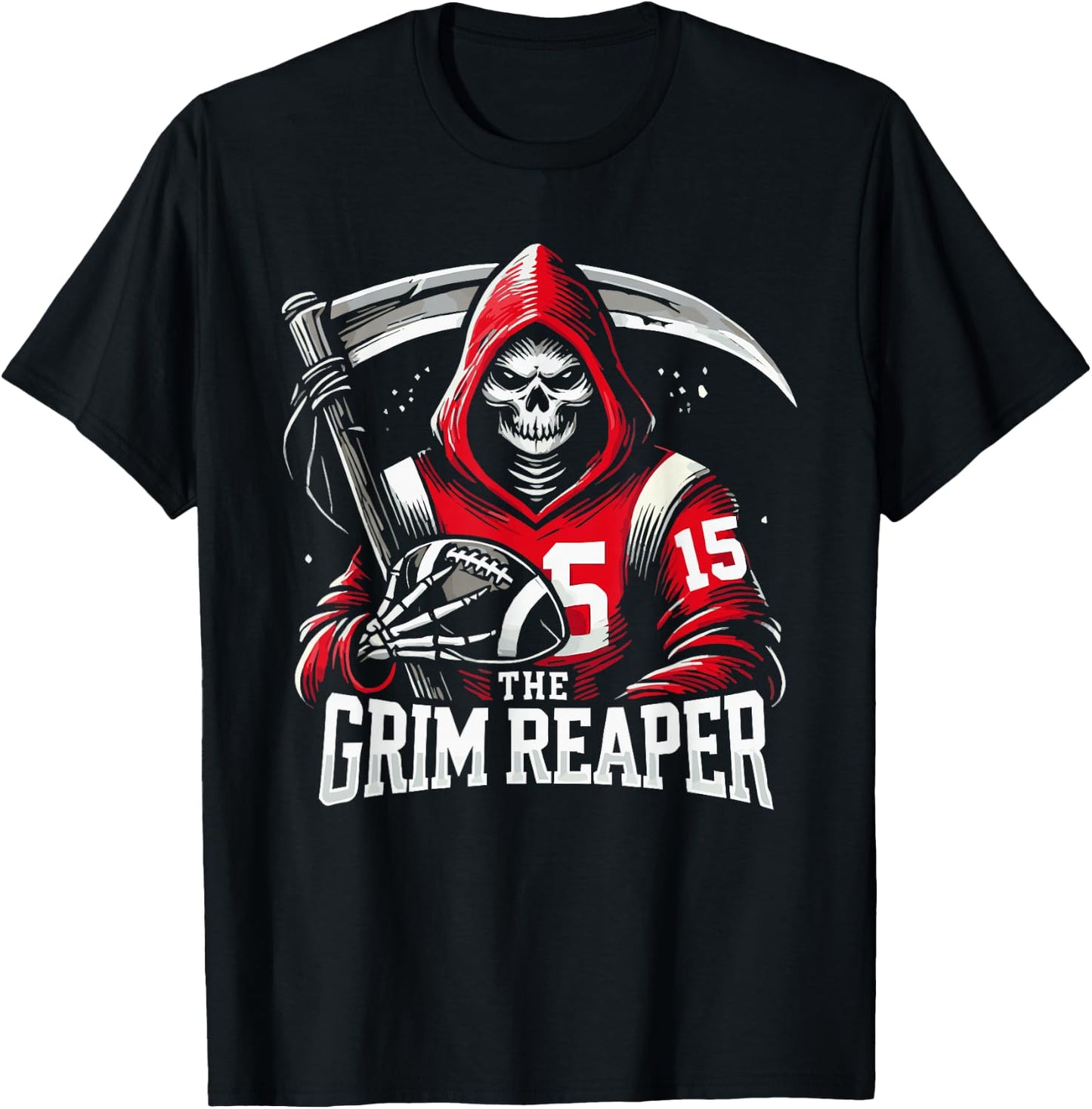 The Grim Reaper Football Player 15 T-Shirt - T-Shirt | Black
