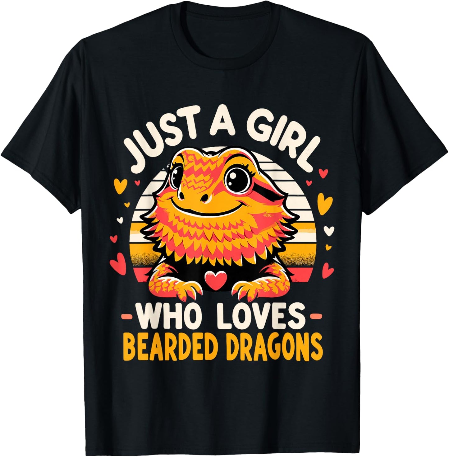 Just a Girl Who Loves Bearded Dragons T-Shirt - T-Shirt | Black