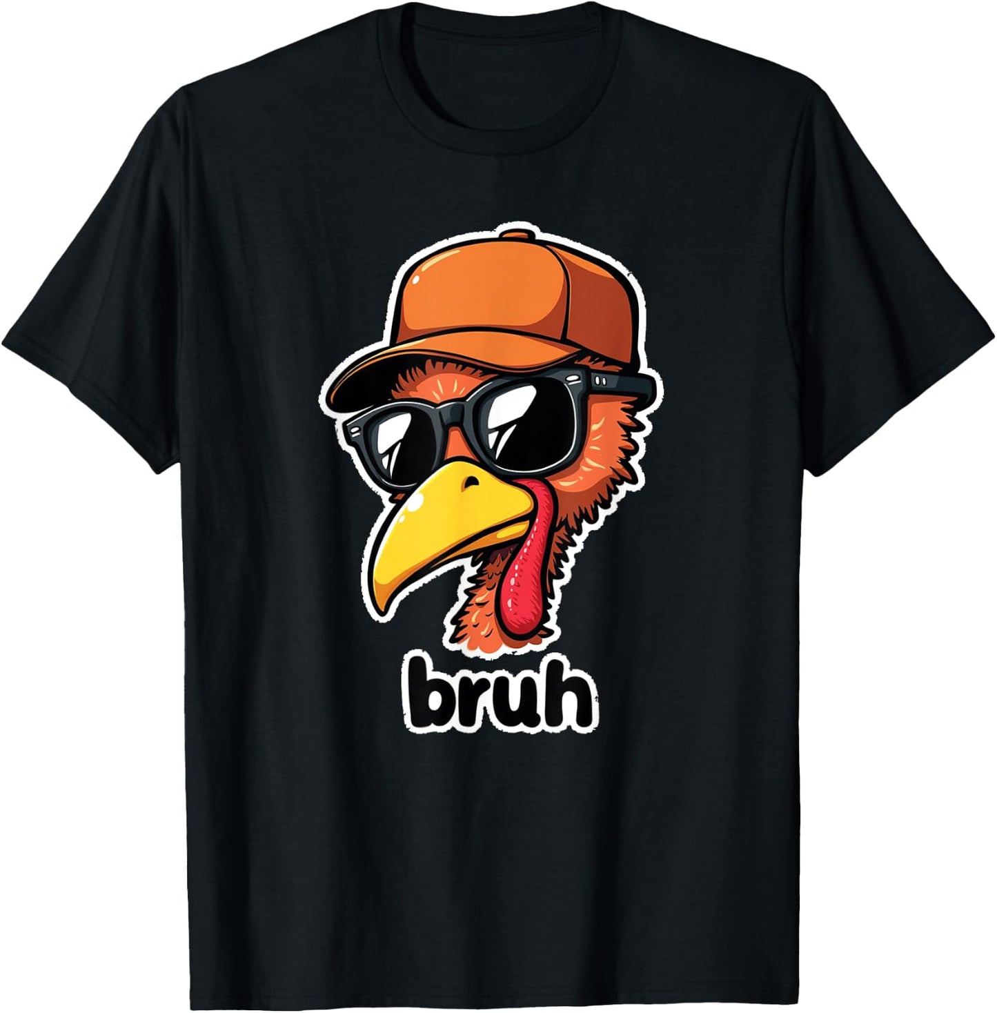 turkey face thanksgiving Bruh Boys Toddler youth man turkey T-Shirt - T-Shirt | Black