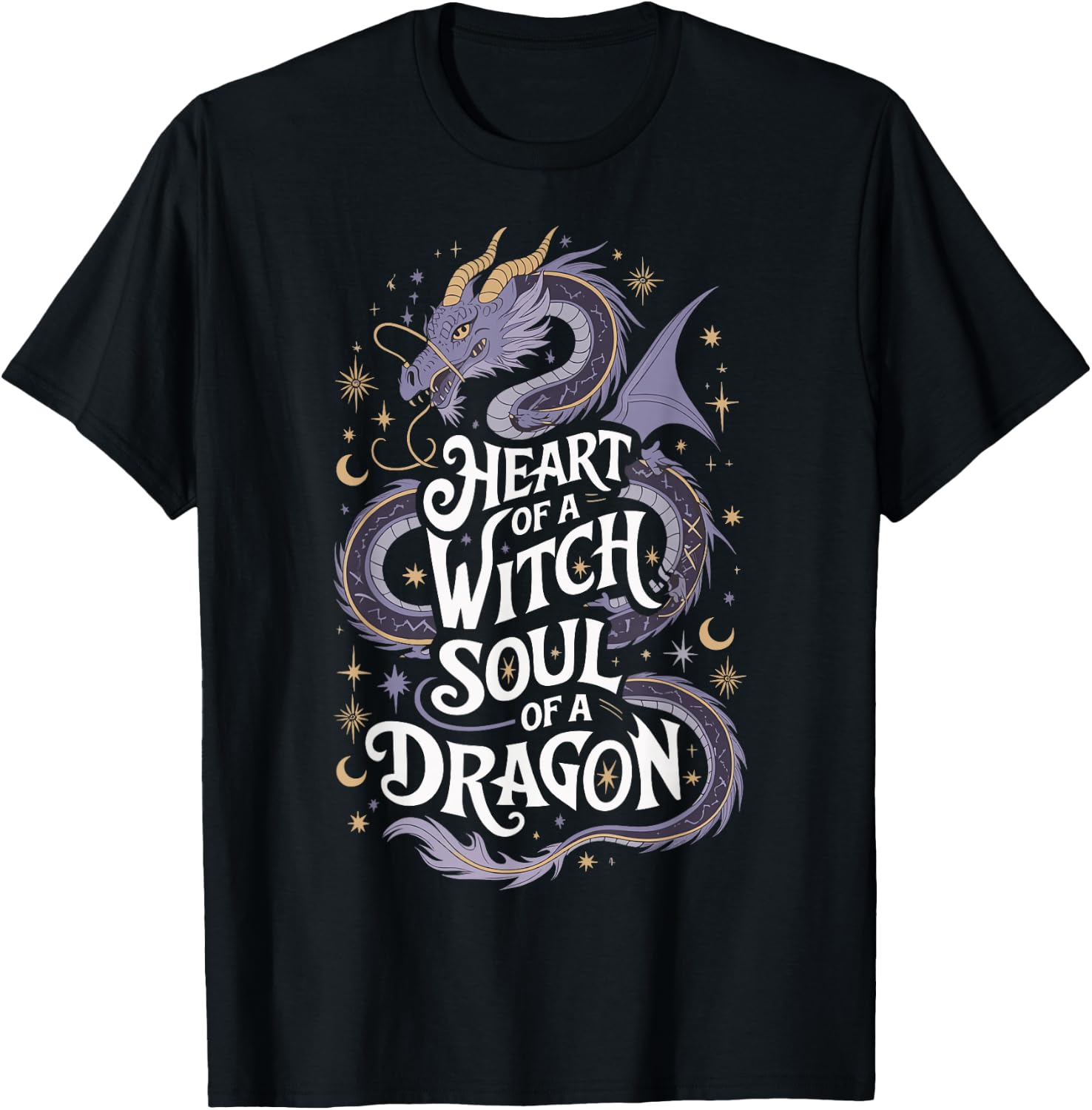 Heart Of A Witch Soul Of A Dragon T-Shirt - T-Shirt | Black