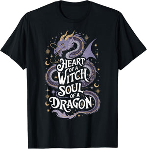 Heart Of A Witch Soul Of A Dragon T-Shirt - T-Shirt | Black
