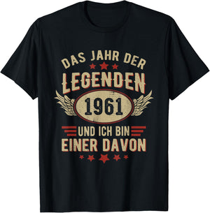 1961 Jahr der Legenden Jahrgang 1961 Geburtstag retro T-Shirt - T-Shirt | Black