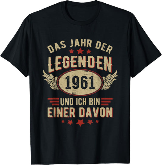 1961 Jahr der Legenden Jahrgang 1961 Geburtstag retro T-Shirt - T-Shirt | Black
