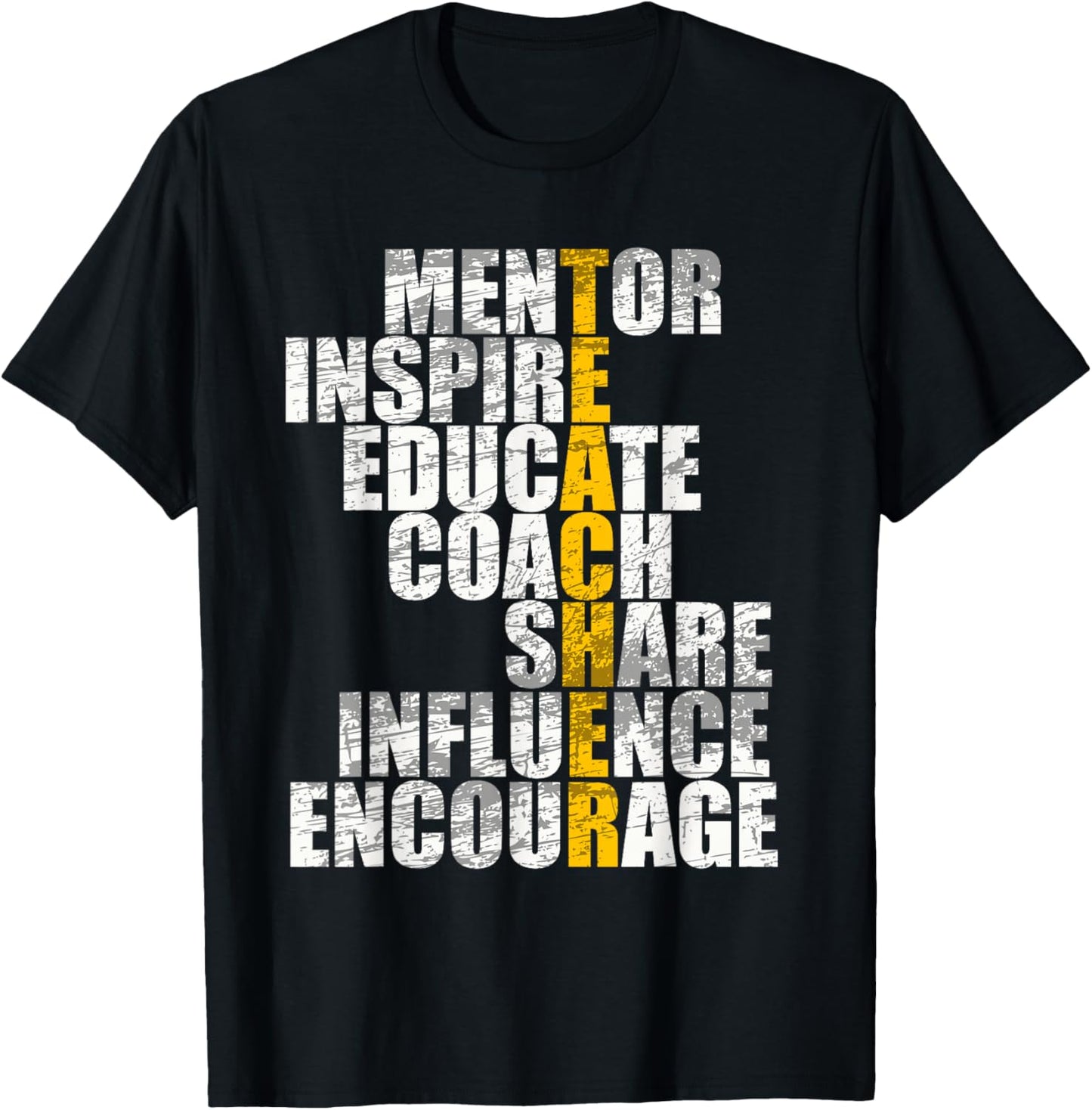 "Mentor Inspire Educate" Teacher Appreciation Apparel T-Shirt - T-Shirt | Black