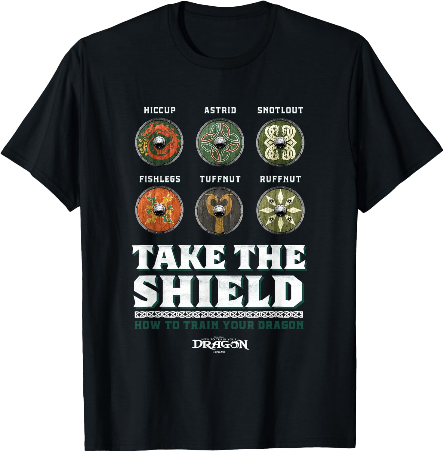 DreamWorks Dragons Take The Shield T-Shirt - T-Shirt | Black