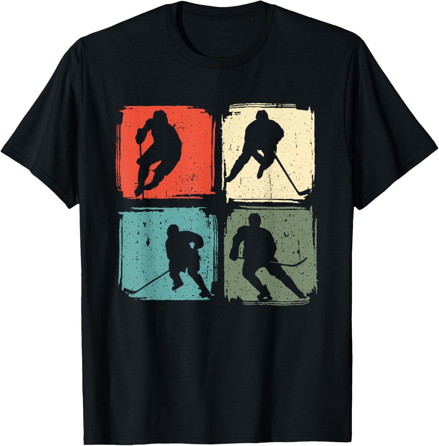 Ice Hockey Player Vintage Motif , black T-Shirt - T-Shirt | Black