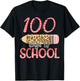 100 Days Of School Leopard Teacher Kids 100th Day Of School T-Shirt - T-Shirt | Black