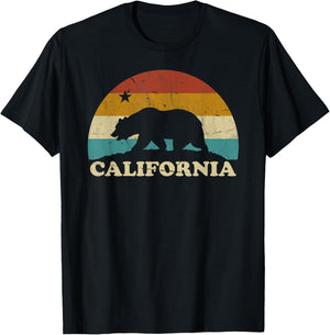 Flagge Kalifornien Retro Vintage Bär 70er Jahre T-Shirt - T-Shirt | Black