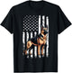 Patriotic German Shepherd AMERICAN FLAG 4th Of July Shepherd T-Shirt - T-Shirt | Black