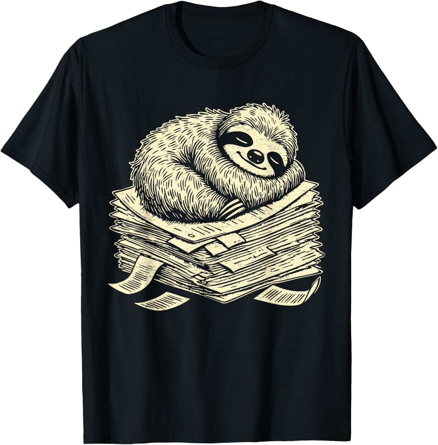Papier humoristique paresseux pour enseignant, étudiant, amoureux des paresseux T-Shirt - T-Shirt | Black