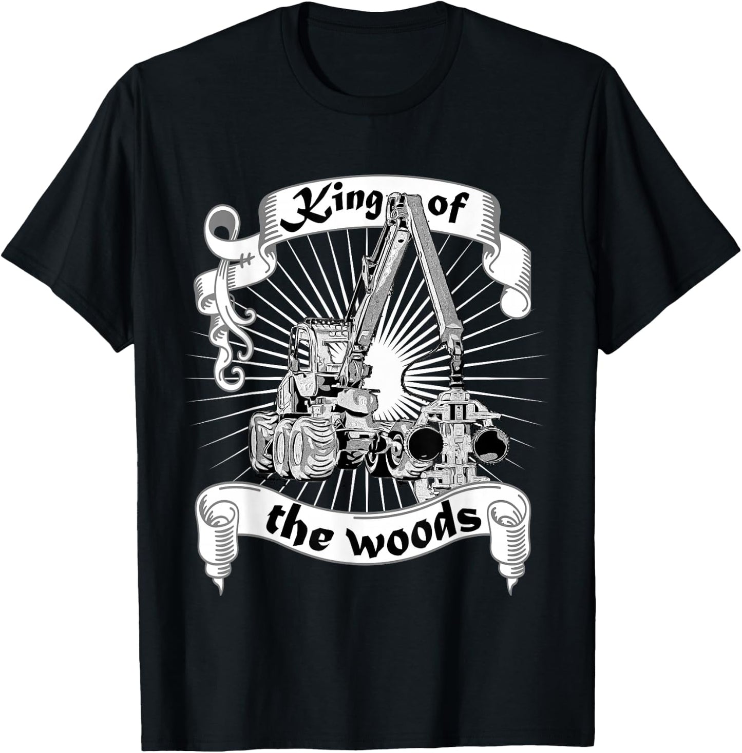 King of the Woods Förster Holzfäller Waldarbeiter Harvester , black T-Shirt - T-Shirt | Black