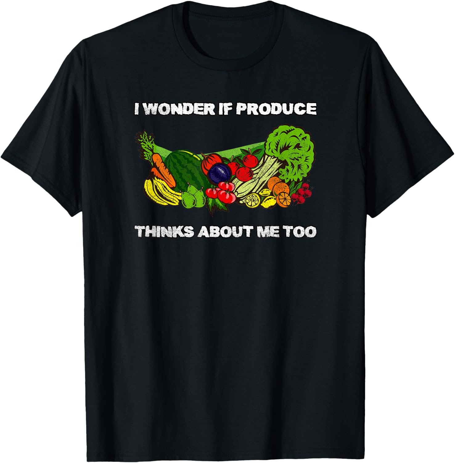 Does Produce Think Of Me Too Funny Retro Healthy Eating Diet T-Shirt - T-Shirt | Black
