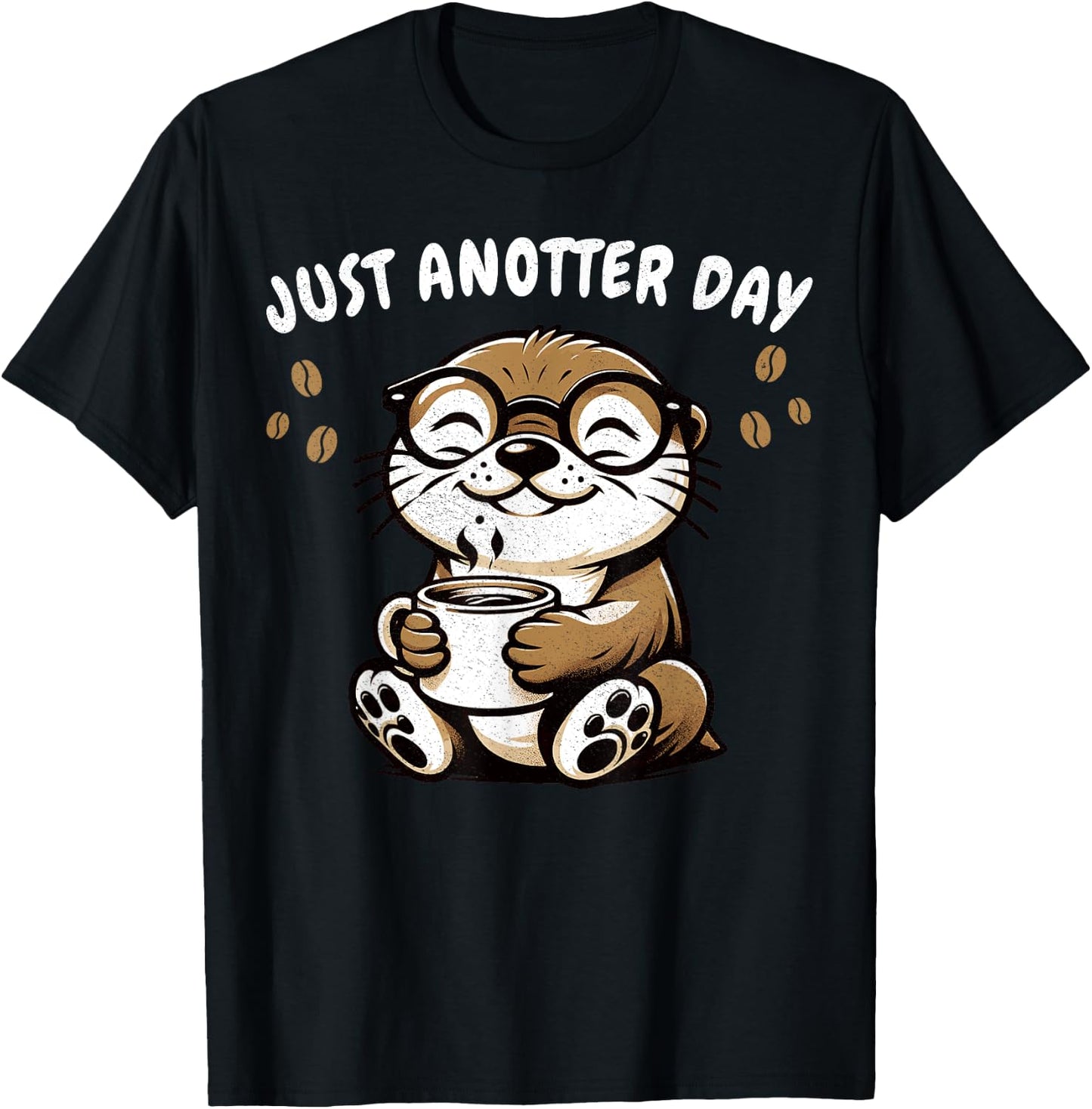 Coffee Lover Otter Funny Quote for Barista Cute Sea Otter T-Shirt - T-Shirt | Black