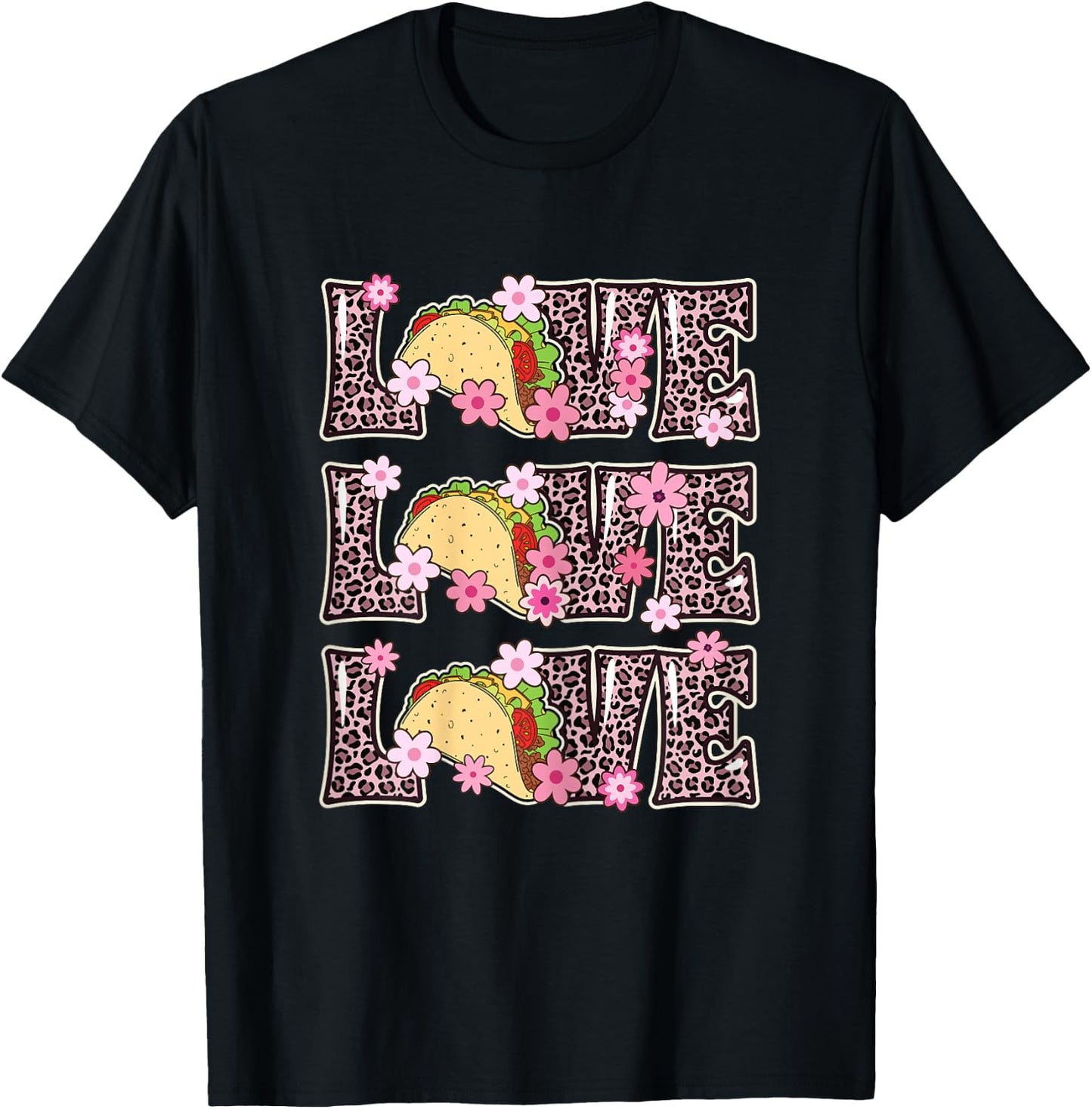 Love Tacos Women Taco Tuesday Outfit Kids Cute Taco Lover T-Shirt - T-Shirt | Black