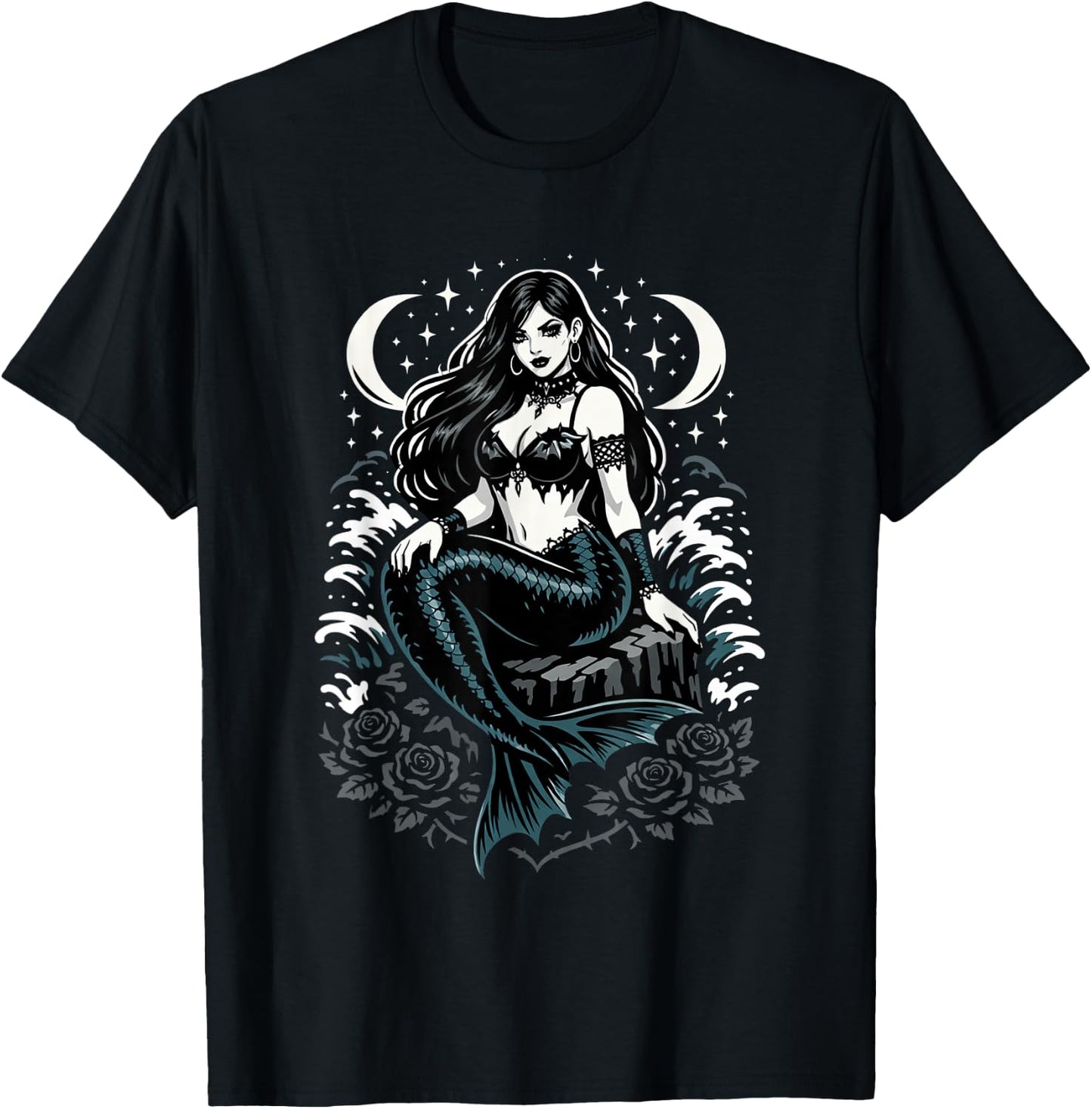 Goth Girls Emo Girl Gothic Goth Mermaid T-Shirt - T-Shirt | Black