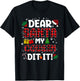 Dear Santa My Cousin Did It Buffalo Plaid Christmas Pajama T-Shirt - T-Shirt | Black